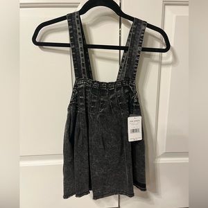 Free People Denim cross back top